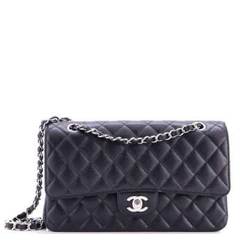 Chanel Classic Double Flap Bag Quilted Caviar Medium
