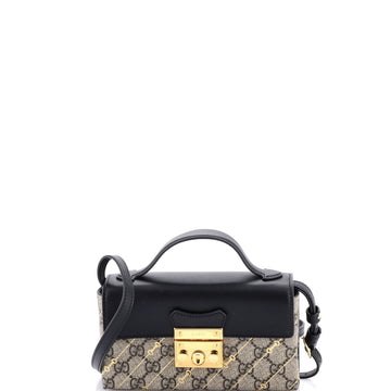 Gucci Padlock Top Handle Bag Printed GG Coated Canvas and Leather Mini