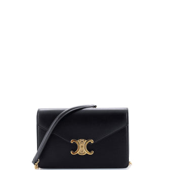 Celine Margo Triomphe Wallet on Chain Leather