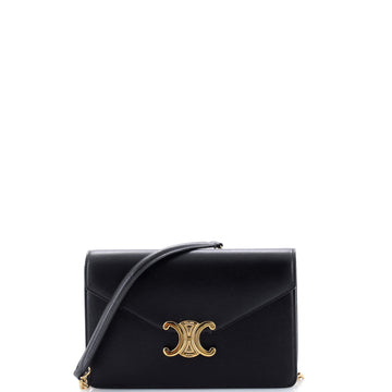 Celine Margo Triomphe Wallet on Chain Leather