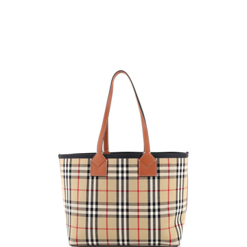 Burberry London Tote Vintage Check Canvas Small