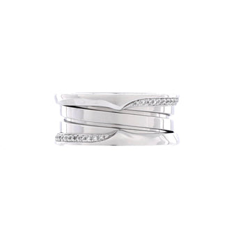 Bvlgari B.Zero1 Three Band Ring 18K White Gold with Diamonds