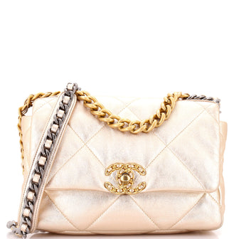 Chanel 19 Flap Bag Quilted Iridescent Calfskin Medium