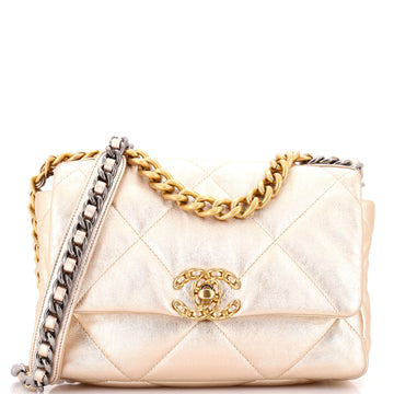 Chanel 19 Flap Bag Quilted Iridescent Calfskin Medium