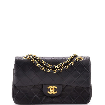 Chanel Vintage Classic Double Flap Bag Quilted Lambskin Medium