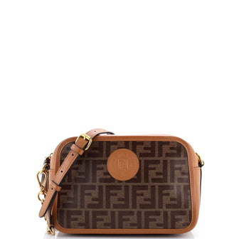 Fendi FF Logo Stamp Camera Bag Zucca Coated Canvas Small