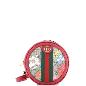 Gucci Ophidia Round Backpack Flora GG Coated Canvas Mini
