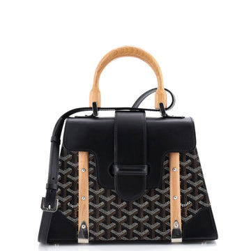 Goyard Saigon Top Handle Bag Coated Canvas with Leather PM