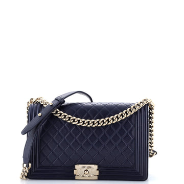 Chanel Boy Flap Bag Quilted Lambskin New Medium