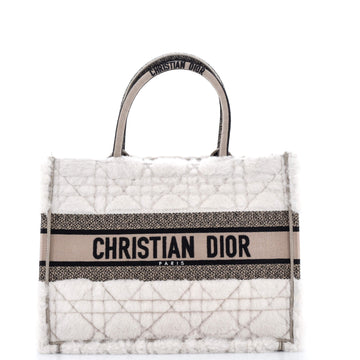 Christian Dior Book Tote Cannage Quilt Shearling Medium