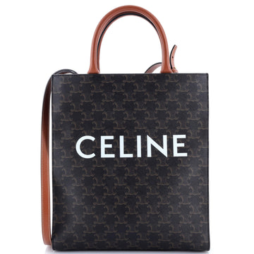 Celine Vertical Cabas Tote Triomphe Coated Canvas Small