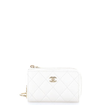 Chanel Zipped Key Holder Quilted Caviar