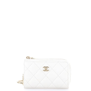 Chanel Zipped Key Holder Quilted Caviar