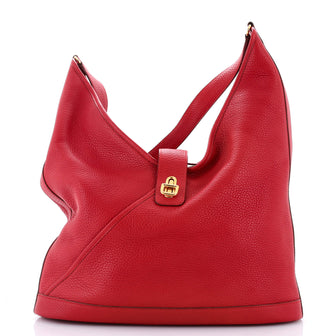 Hermes Vintage Lock Hobo Clemence Large