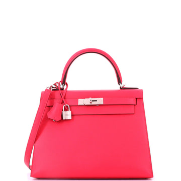 Hermes Kelly Handbag Pink Madame with Palladium Hardware 28