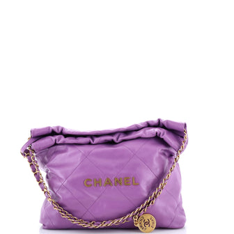 Chanel 22 Chain Hobo Quilted Calfskin Small