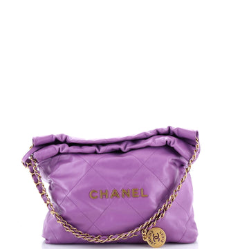 Chanel 22 Chain Hobo Quilted Calfskin Small