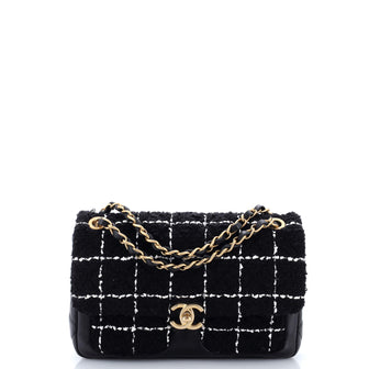 Chanel Double Pocket Flap Bag Quilted Tweed and Leather Small