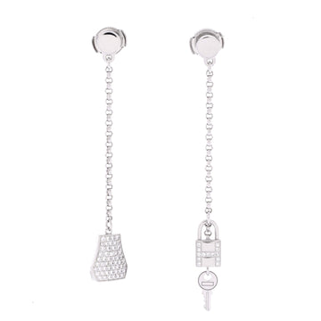 Hermes Kelly Clochette Drop Earrings 18K White Gold and Diamonds