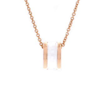 Bvlgari B.Zero1 Pendant Necklace 18K Rose Gold and Ceramic