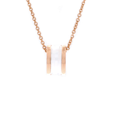 Bvlgari B.Zero1 Pendant Necklace 18K Rose Gold and Ceramic