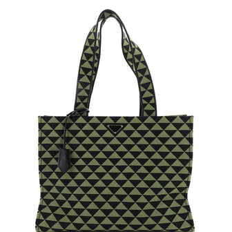 Prada Symbole Shopper Tote Jacquard Horizontal