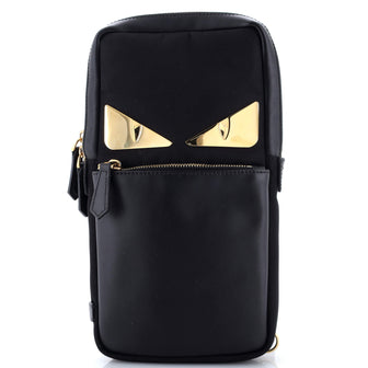 Fendi Monster Sling Bag Nylon and Leather Medium