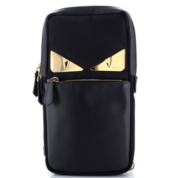 Fendi Monster Sling Bag Nylon and Leather Medium