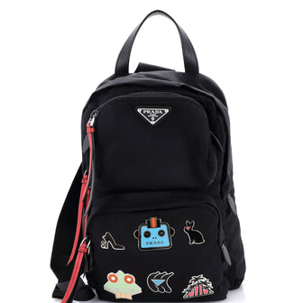Prada Robot Fluo Sling Backpack Embellished Tessuto