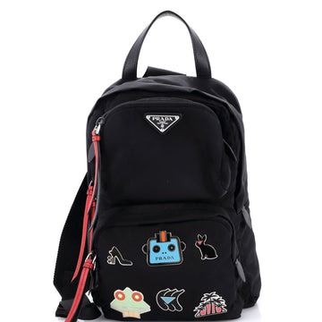Prada Robot Fluo Sling Backpack Embellished Tessuto