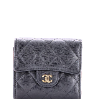 Chanel Trifold Flap Wallet Quilted Lambskin Small