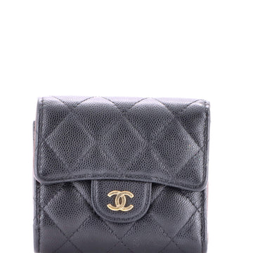 Chanel Trifold Flap Wallet Quilted Lambskin Small