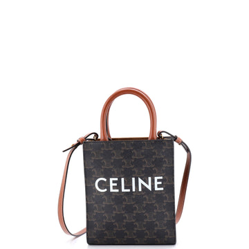 Celine Vertical Cabas Tote Triomphe Coated Canvas Mini