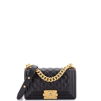 Chanel Boy Flap Bag Quilted Caviar Small