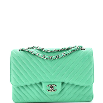 Chanel Classic Double Flap Bag Chevron Caviar Jumbo