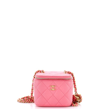 Chanel Pearl Crush Vanity Case with Chain Quilted Lambskin Mini