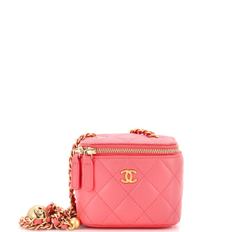 Chanel Pearl Crush Vanity Case with Chain Quilted Lambskin Mini