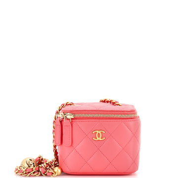 Chanel Pearl Crush Vanity Case with Chain Quilted Lambskin Mini