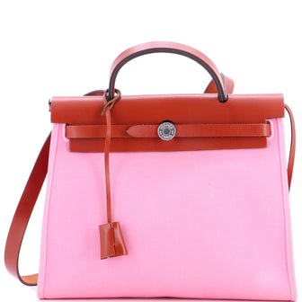 Hermes Herbag Zip Leather and Toile 31