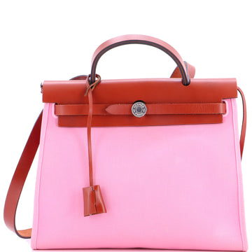 Hermes Herbag Zip Leather and Toile 31
