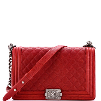 Chanel Boy Flap Bag Quilted Caviar New Medium
