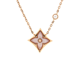 Louis Vuitton Color Blossom BB Star Pendant Necklace 18K Rose Gold with Diamond and Mother of Pearl