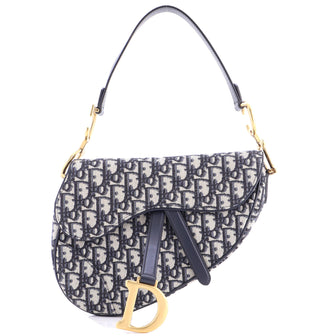 Christian Dior Saddle Handbag Oblique Canvas Medium