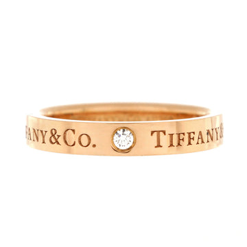 Tiffany & Co. Logo Band Ring 18K Rose Gold with Diamonds