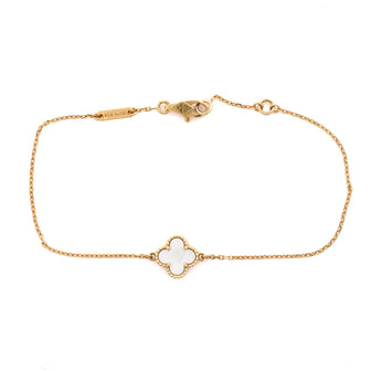 Van Cleef & Arpels Sweet Alhambra Bracelet 18K Yellow Gold and Mother of Pearl