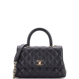 Chanel Coco Top Handle Bag Quilted Caviar Mini