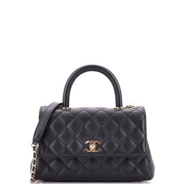 Chanel Coco Top Handle Bag Quilted Caviar Mini