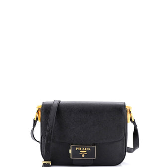 Prada Embleme Flap Bag Saffiano Leather Small