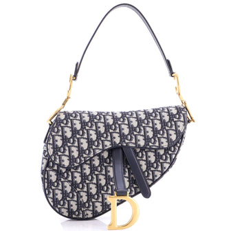 Christian Dior Saddle Handbag Oblique Canvas Medium
