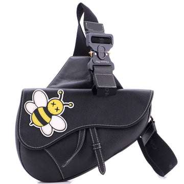 Christian Dior KAWS Saddle Crossbody Bag Leather with Applique